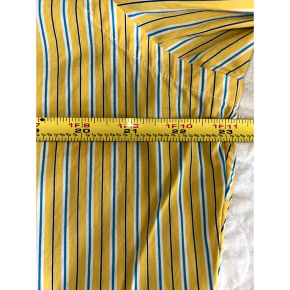 Ralph Lauren Classic Fit Yellow Aqua Stripe Oxford Y2K Shirt Men's 15.5 34/35 - Picture 7 of 8
